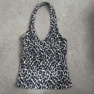 American Eagle leopard print halter top size XS